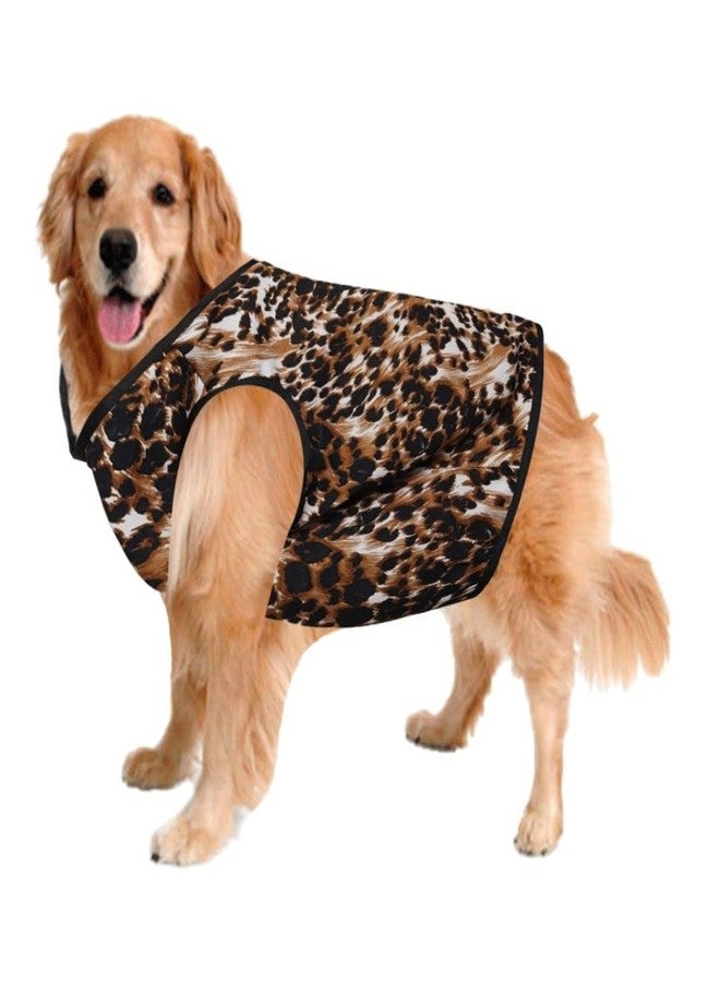 Sage Square Funky Soft Material Dog T-Shirt | Cool/Funky Print Pet | Soft Light Weight | Comfortable & Breathable Dog Clothing | Trendy Vest Outfit (XLarge - 24 inch) (Leopard Print) - Image 1